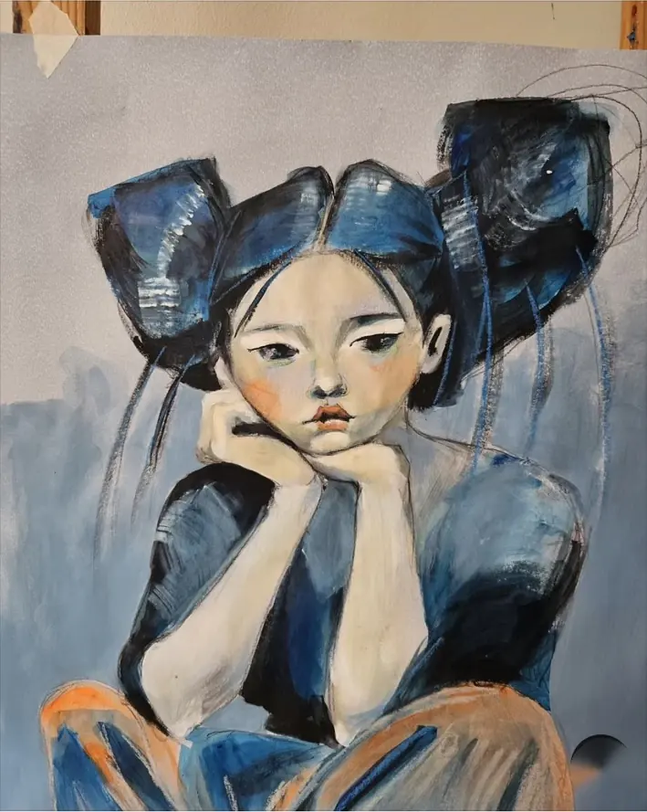 Lotus bleu — illustration originale d’Anaïs Eck
