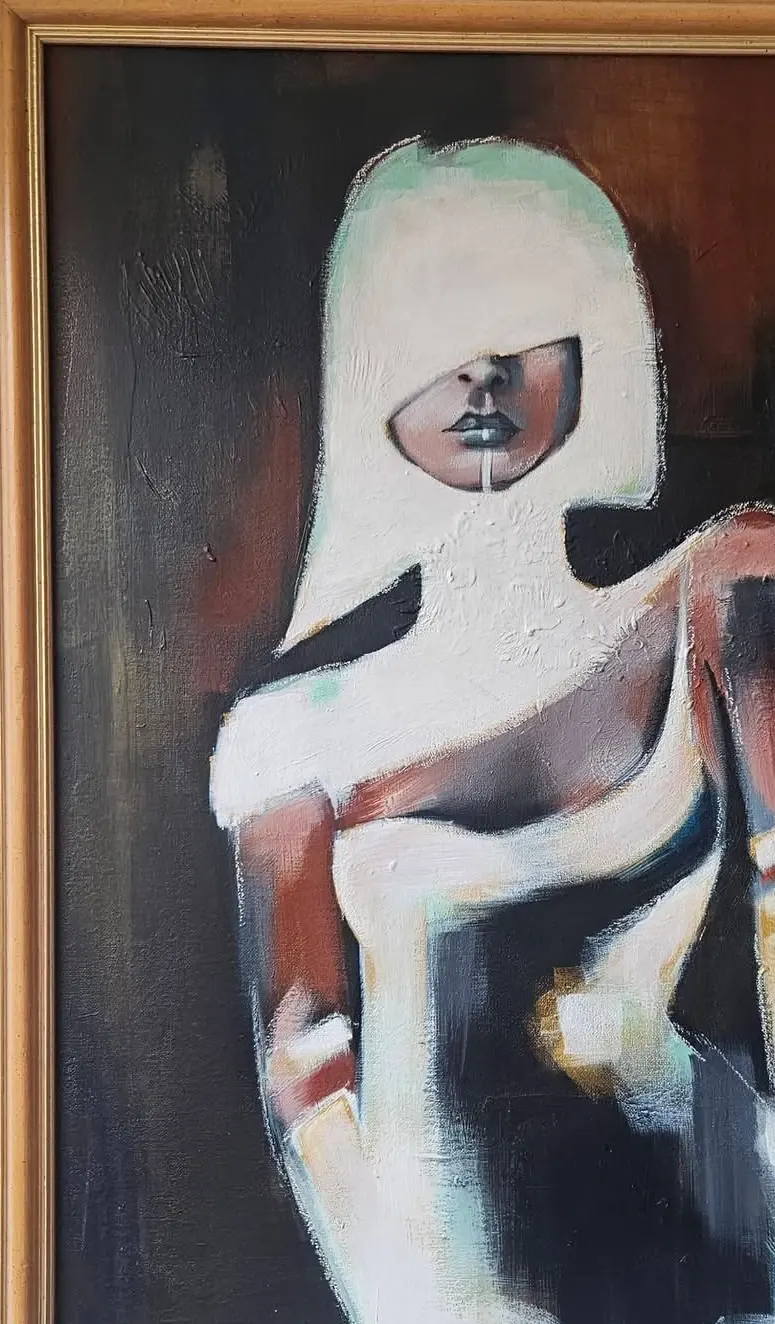 Portrait au cadre doré — illustration originale d’Anaïs Eck