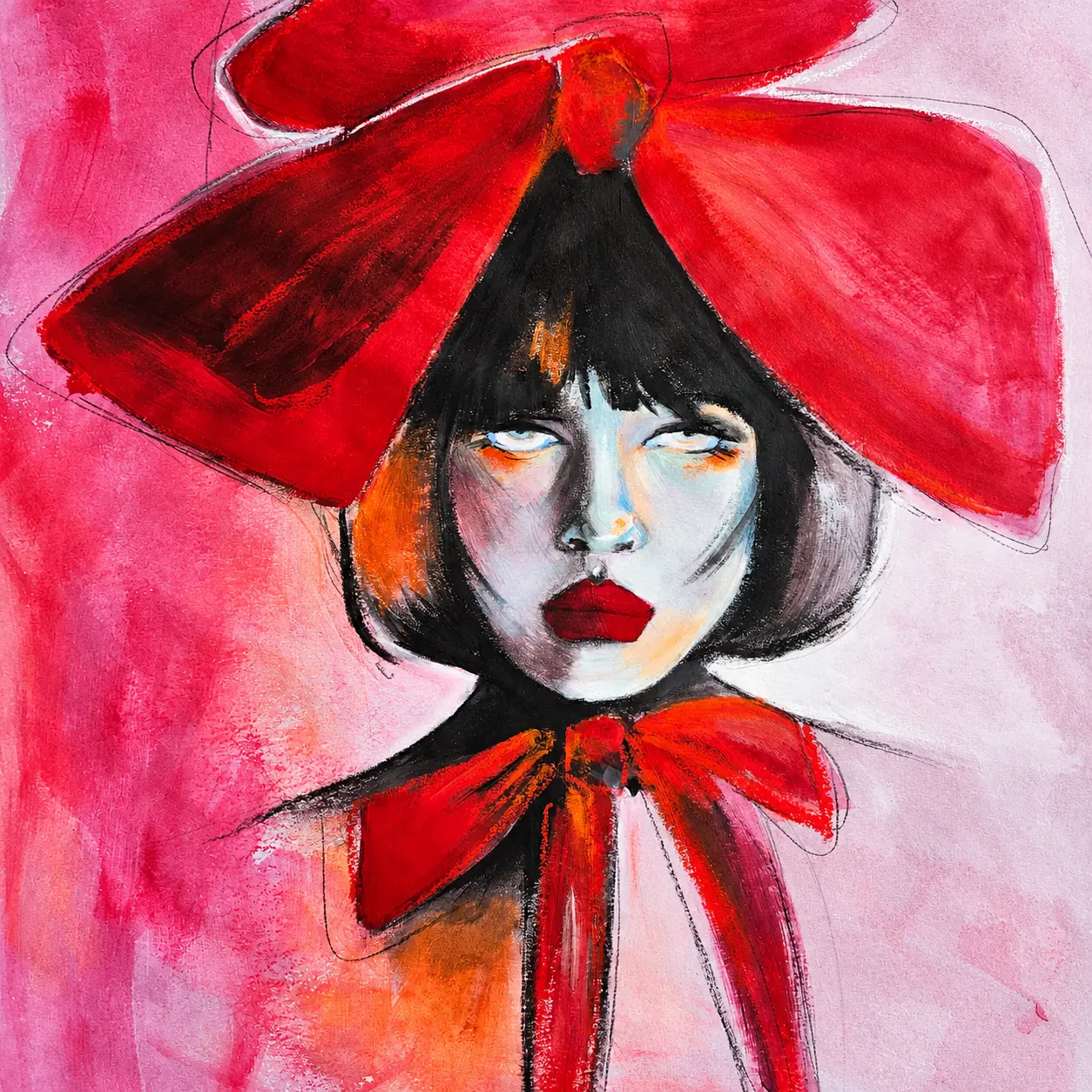 Nœud rouge — illustration originale d’Anaïs Eck