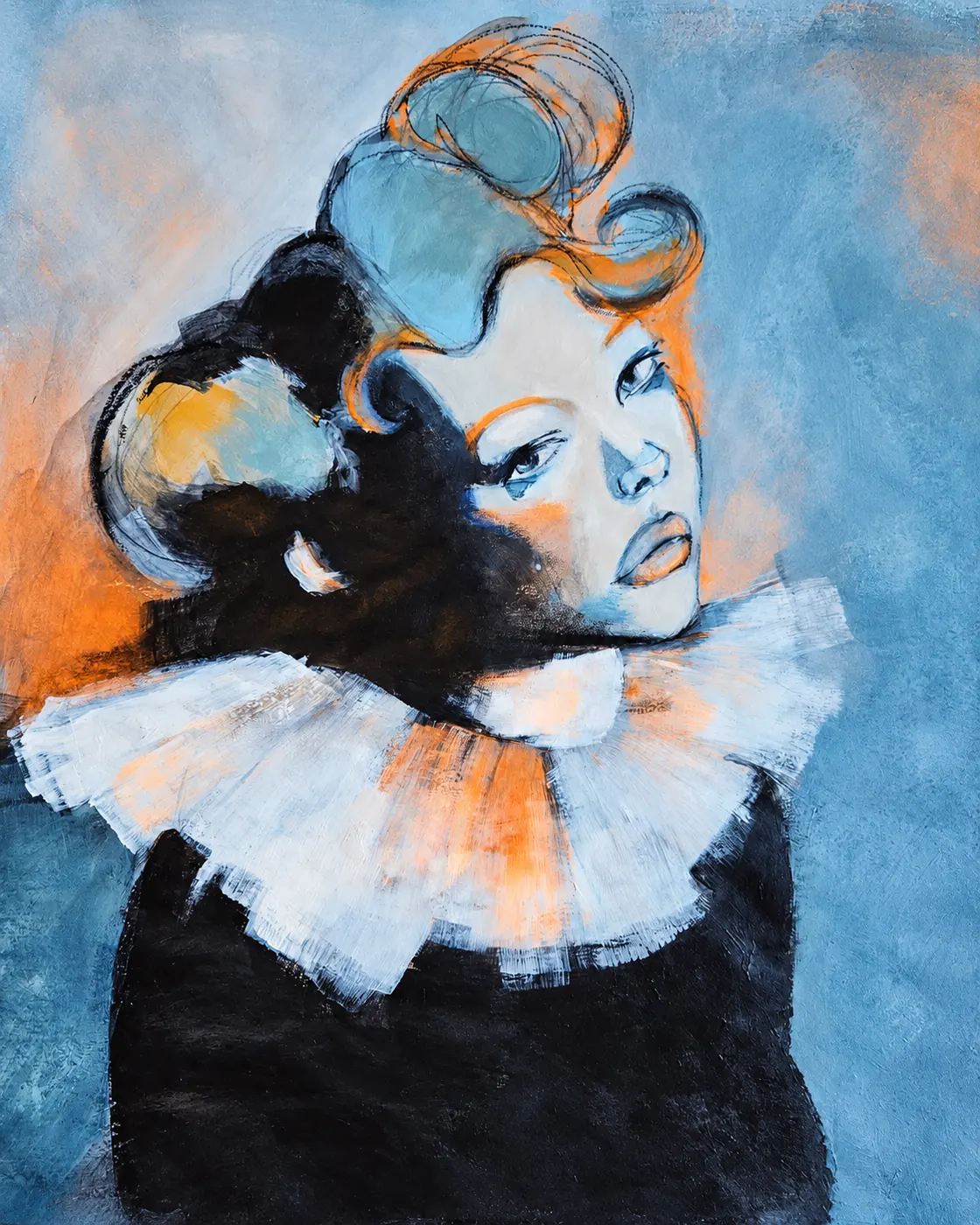 Portrait à la collerette — illustration originale d’Anaïs Eck
