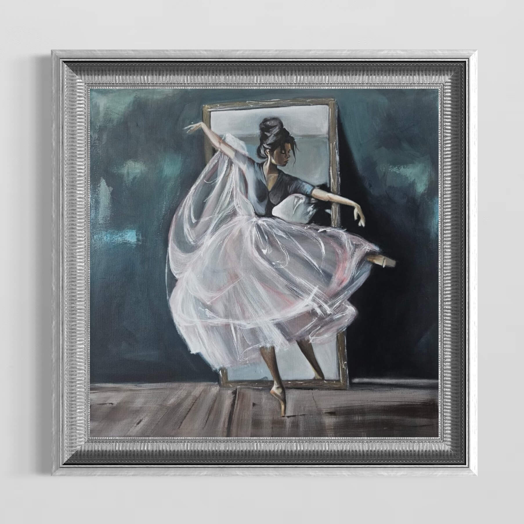 ballerine classique en mouvemant, acrylique sur toile d’Anaïs Eck. / Classical ballerina in motion, acrylic on canvas by Anaïs Eck.