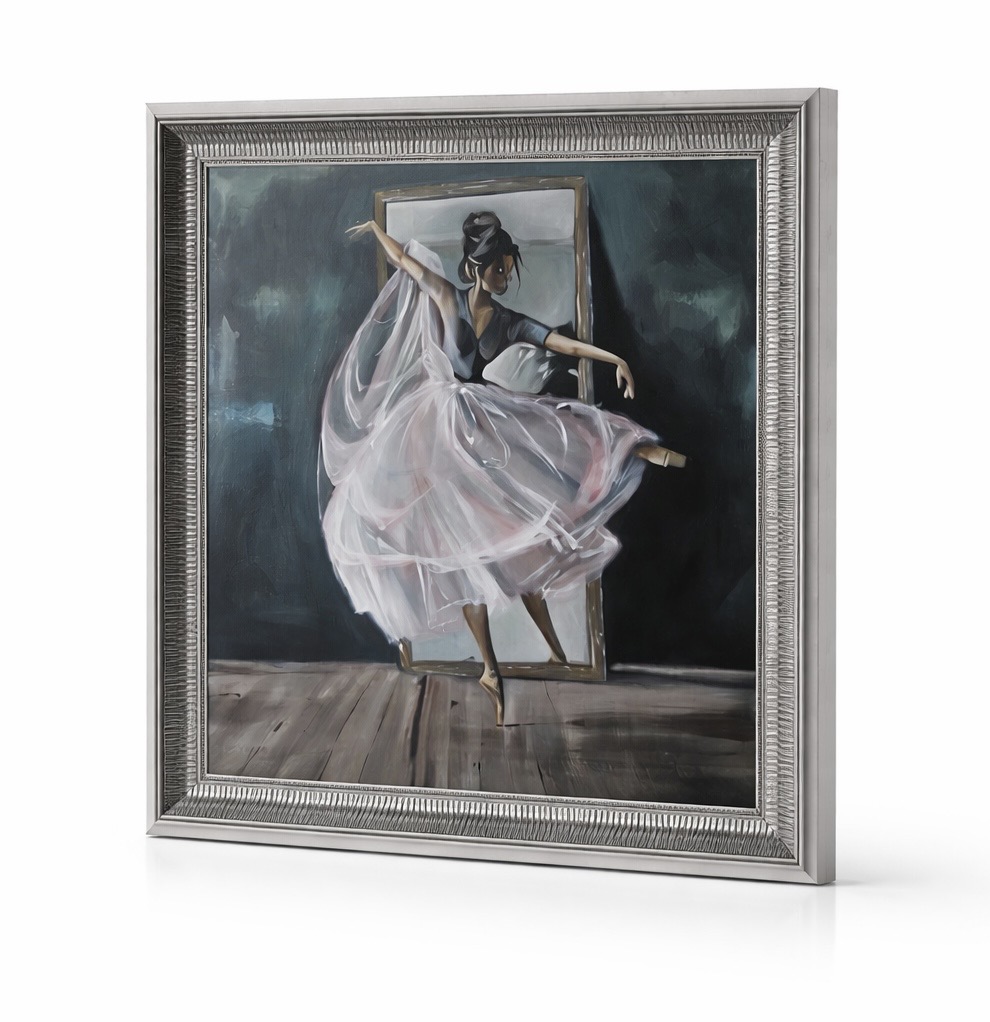ballerine classique en mouvemant, acrylique sur toile d’Anaïs Eck. / Classical ballerina in motion, acrylic on canvas by Anaïs Eck.