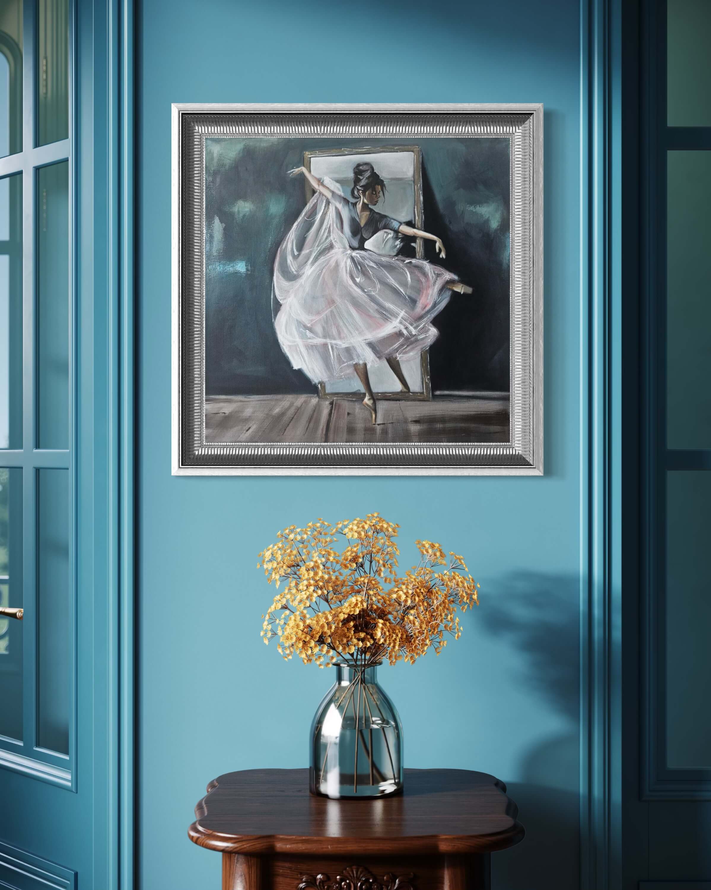 ballerine classique en mouvemant, acrylique sur toile d’Anaïs Eck. / Classical ballerina in motion, acrylic on canvas by Anaïs Eck.