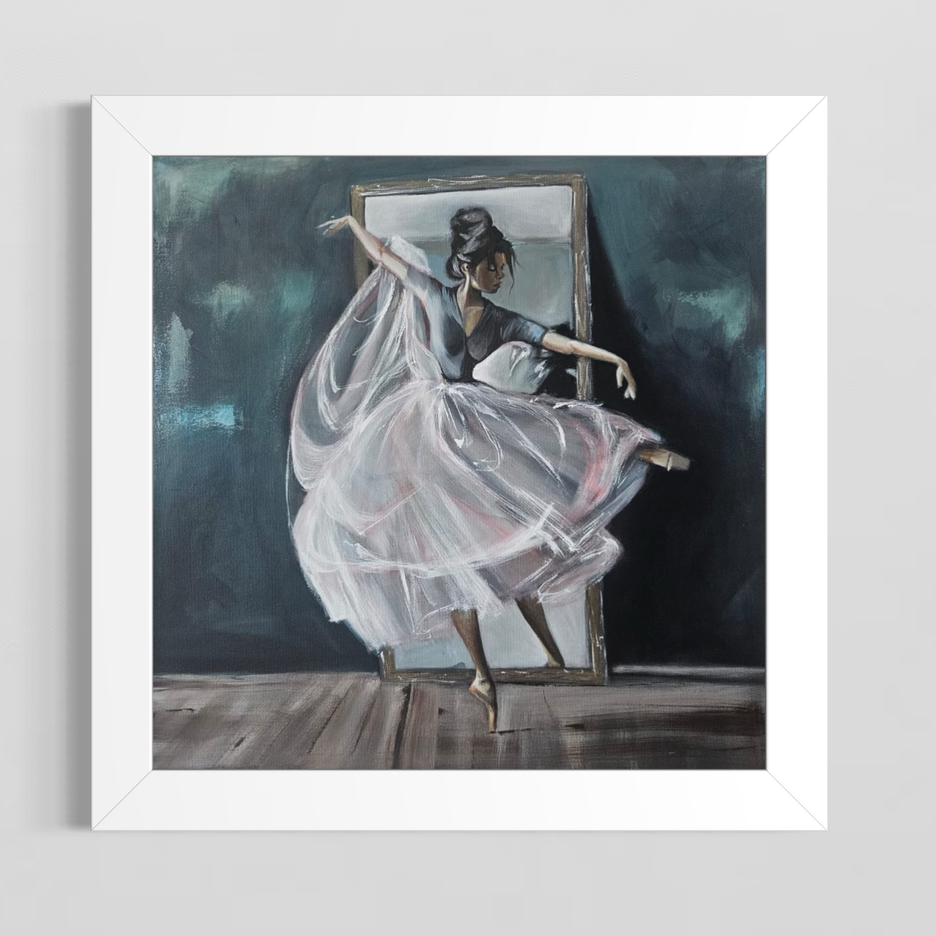 ballerine classique en mouvemant, acrylique sur toile d’Anaïs Eck. / Classical ballerina in motion, acrylic on canvas by Anaïs Eck.