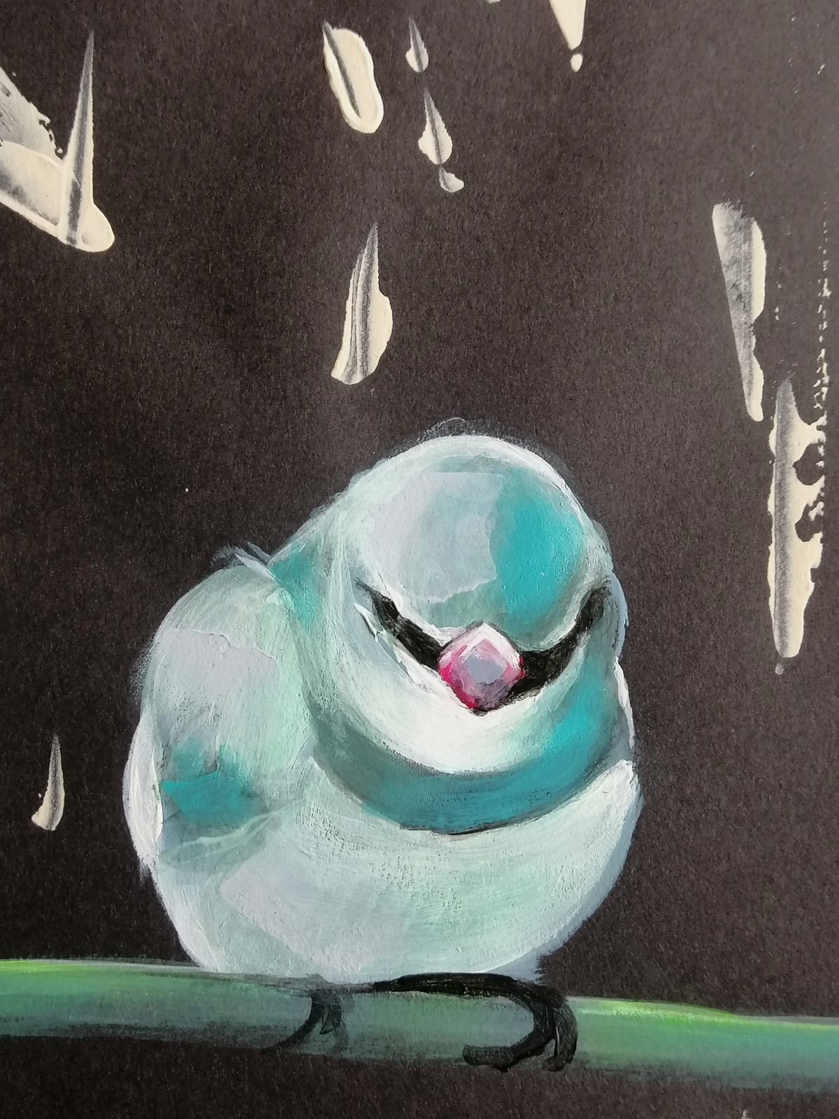 Détail du second oiseau — Œuvre Bambou par Anaïs Eck