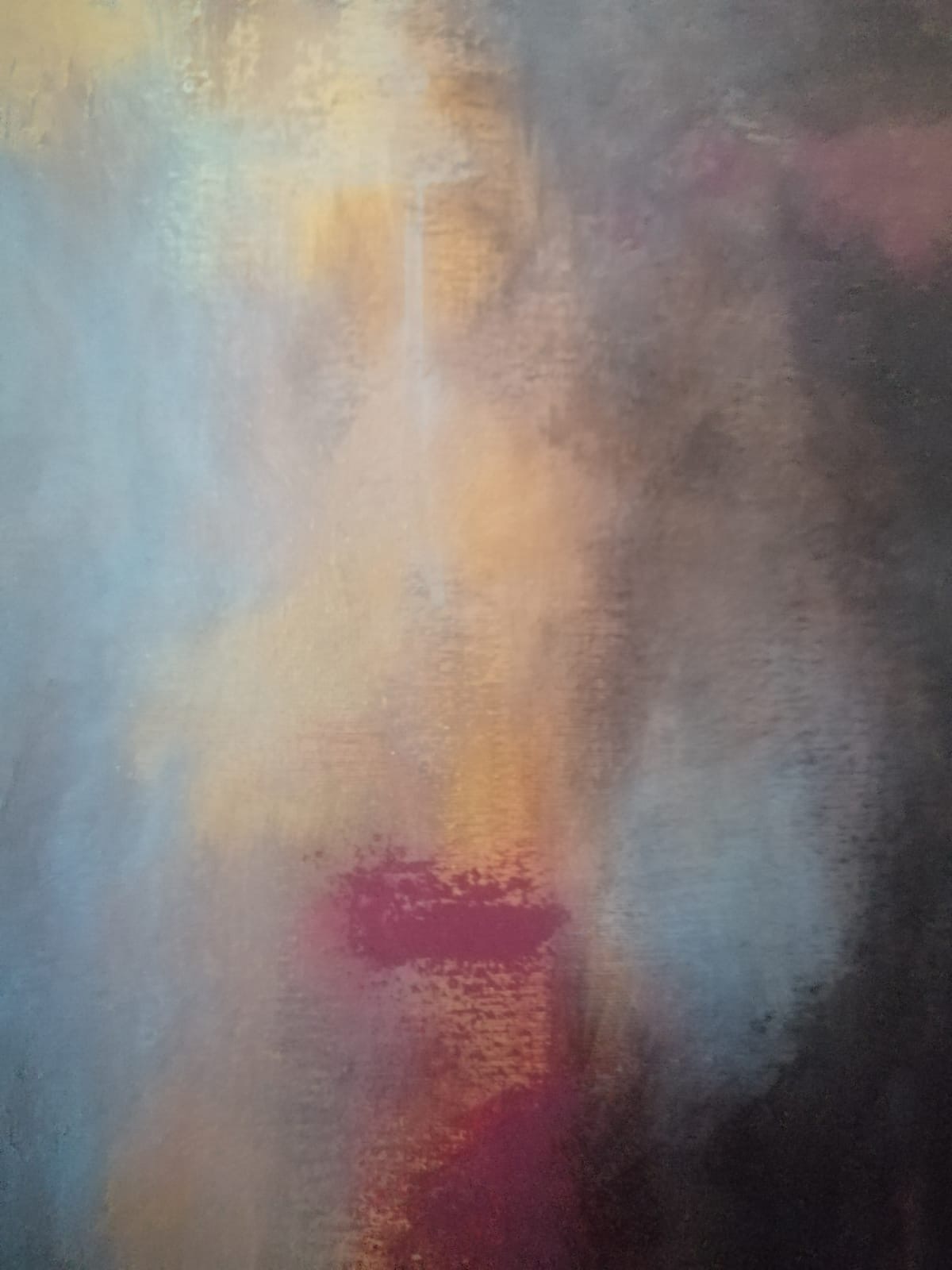 Détail de Lune — fond texturé doré et sombre, acrylique sur toile par Anaïs Eck / Detail of 'Lune' — textured golden and dark background, acrylic on canvas by Anaïs Eck