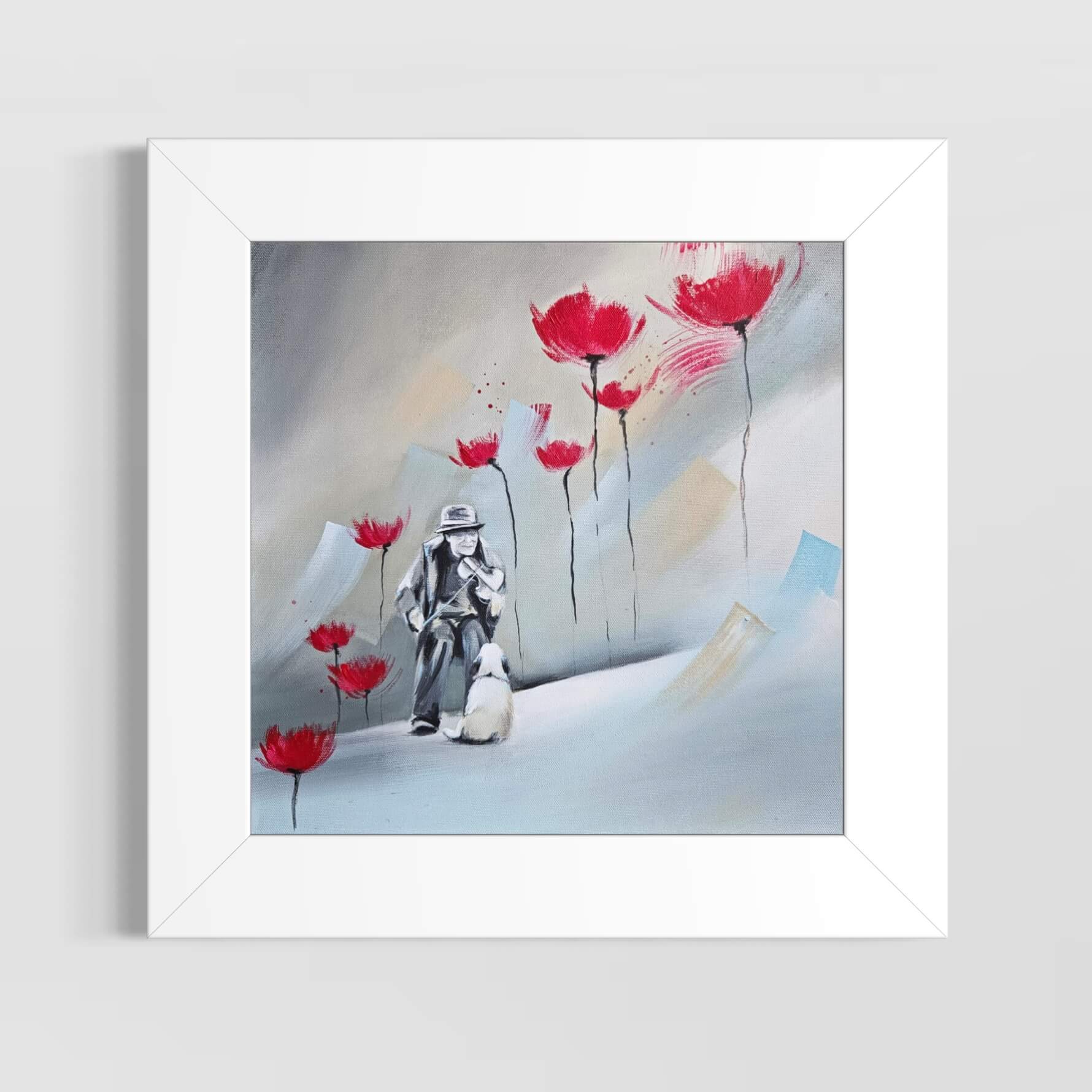 homme assis sur un banc avec son chien / man and dog by Anaïs Eck.