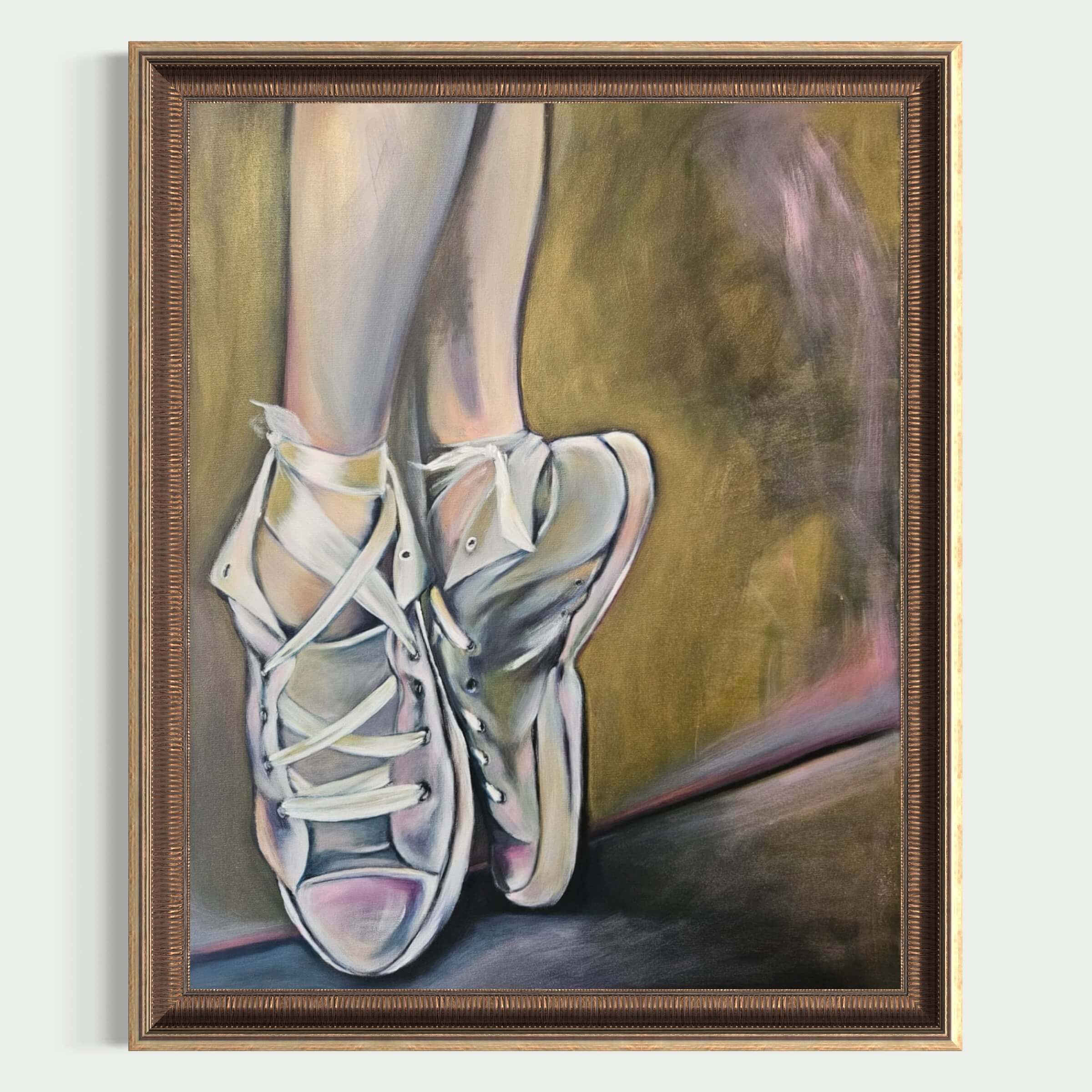 Détail pointes converse basket, œuvre poétique d’Anaïs Eck. / Converse sneakers as pointe shoes, poetic work by Anaïs Eck.