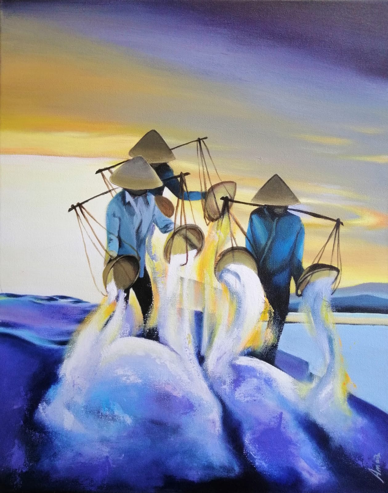 Œuvre encadrée – La montagne de sel / Framed artwork – The Salt Mountain