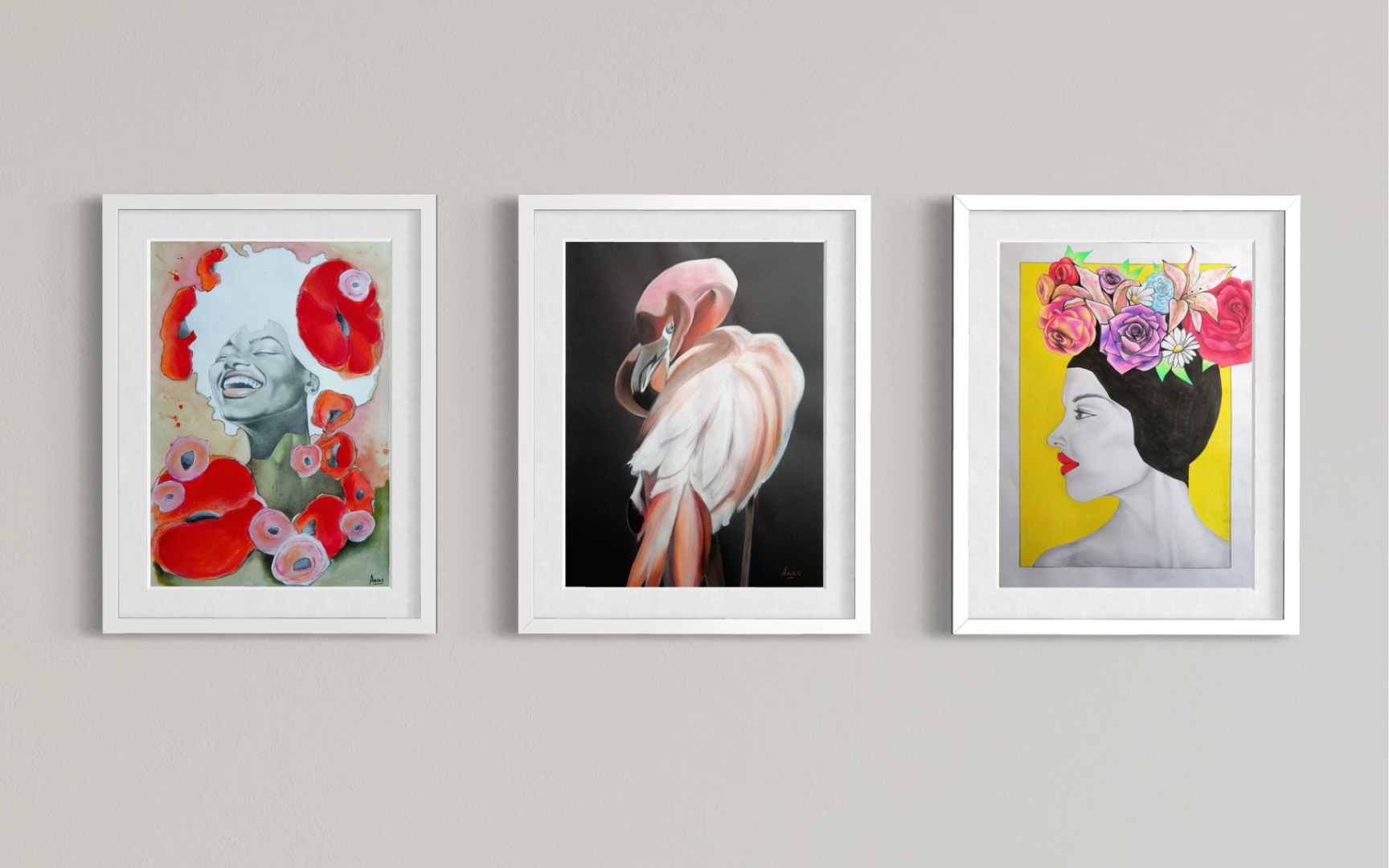 Œuvres — mosaïque de peintures d’Anaïs Eck