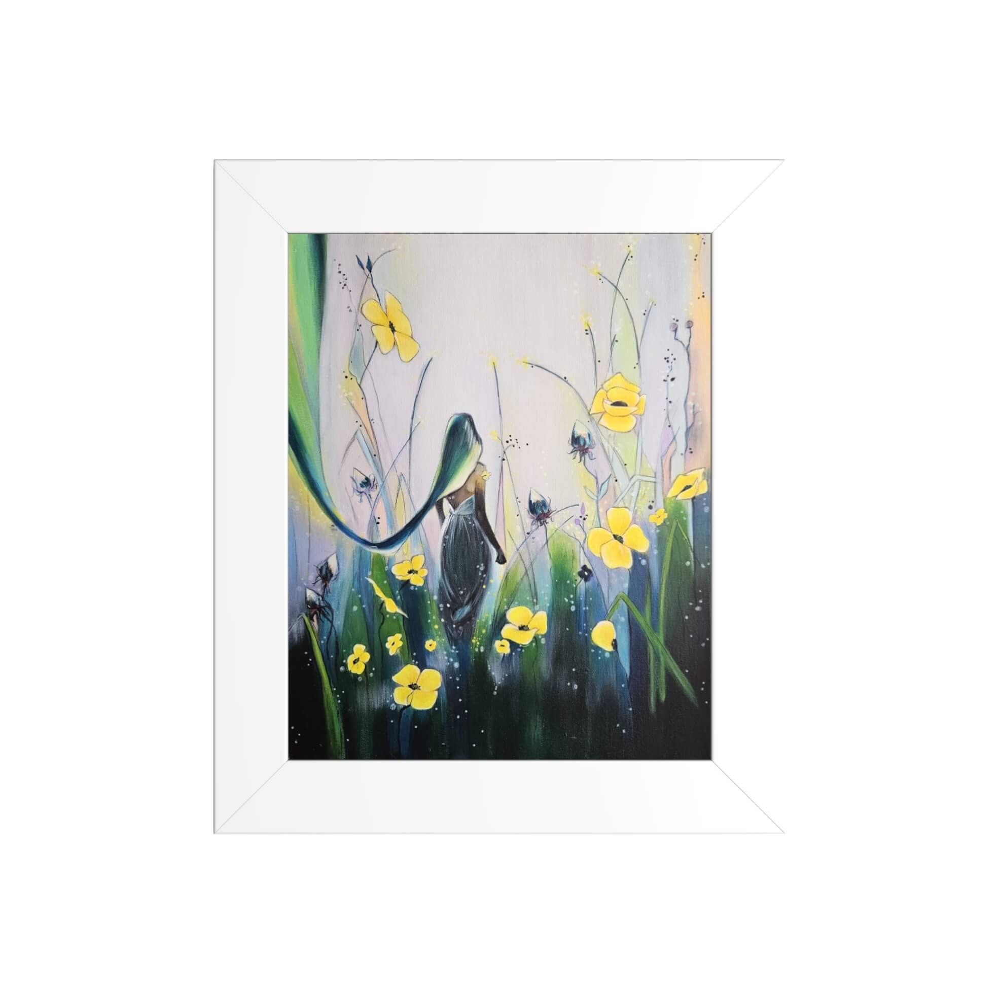 paysage onirique acrylique sur toile. / Dreamlike landscape, acrylic on canvas, signed Anaïs Eck.