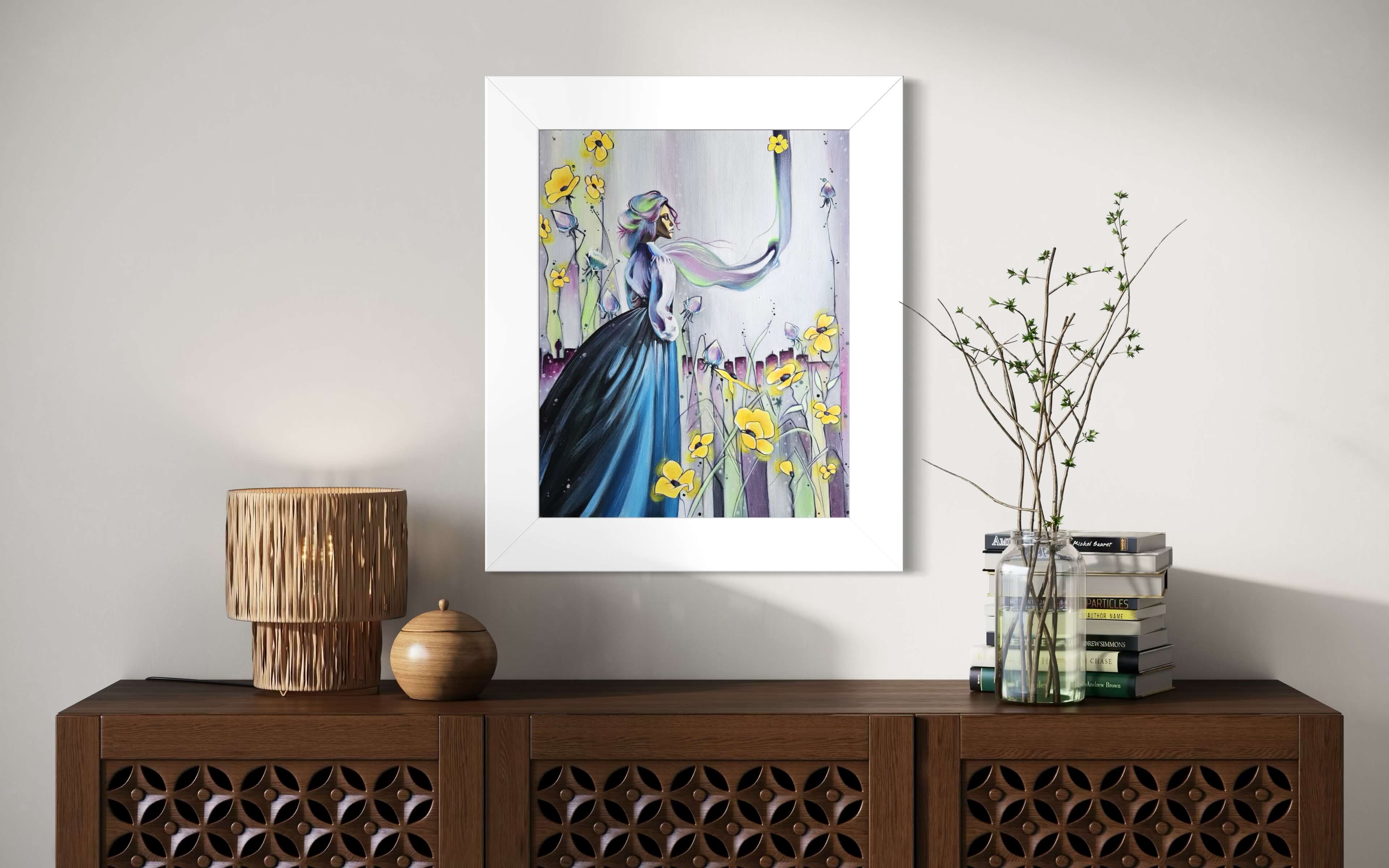 paysage onirique acrylique sur toile. / Dreamlike landscape, acrylic on canvas, signed Anaïs Eck